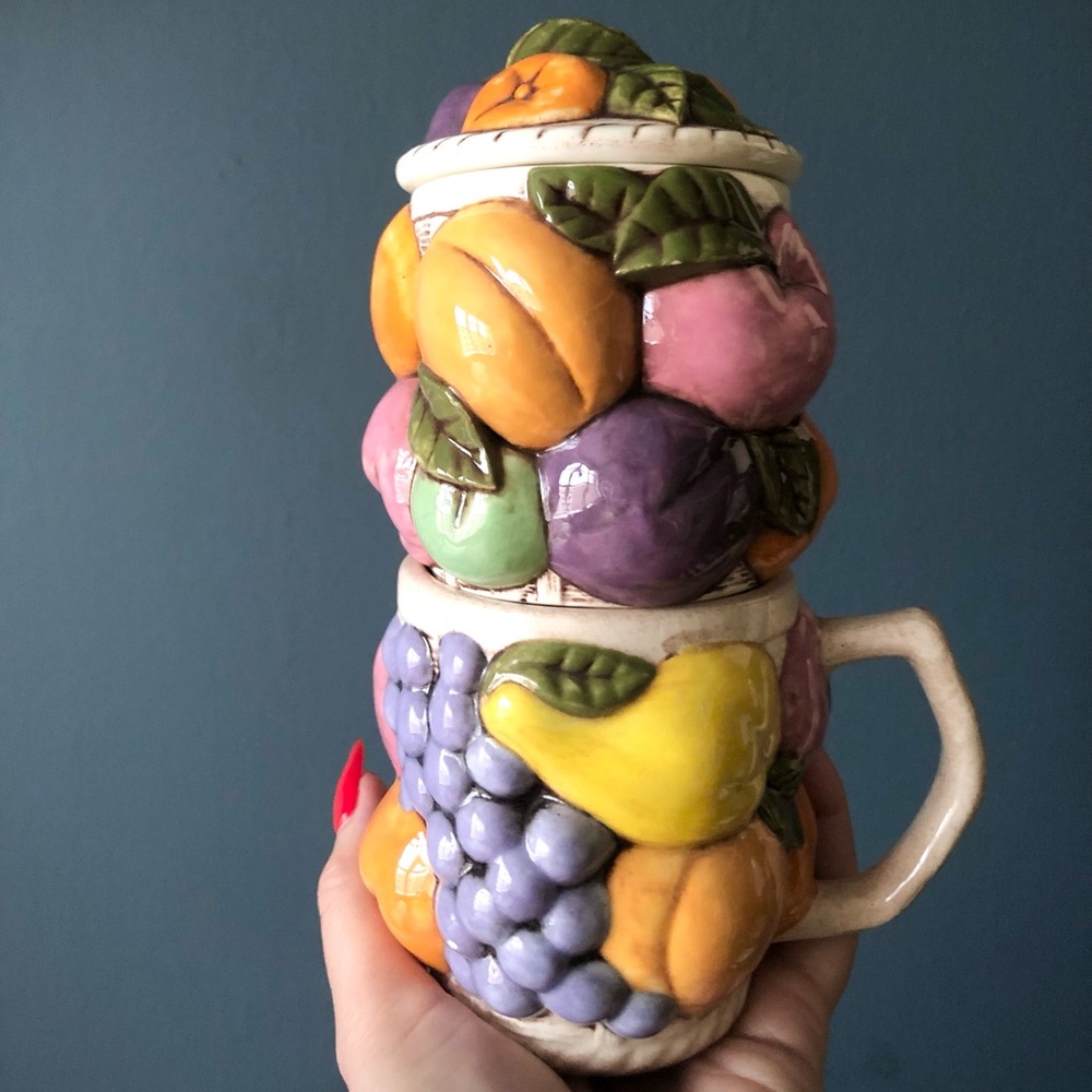 Vintage Fruity Mug and Sugar Bowl